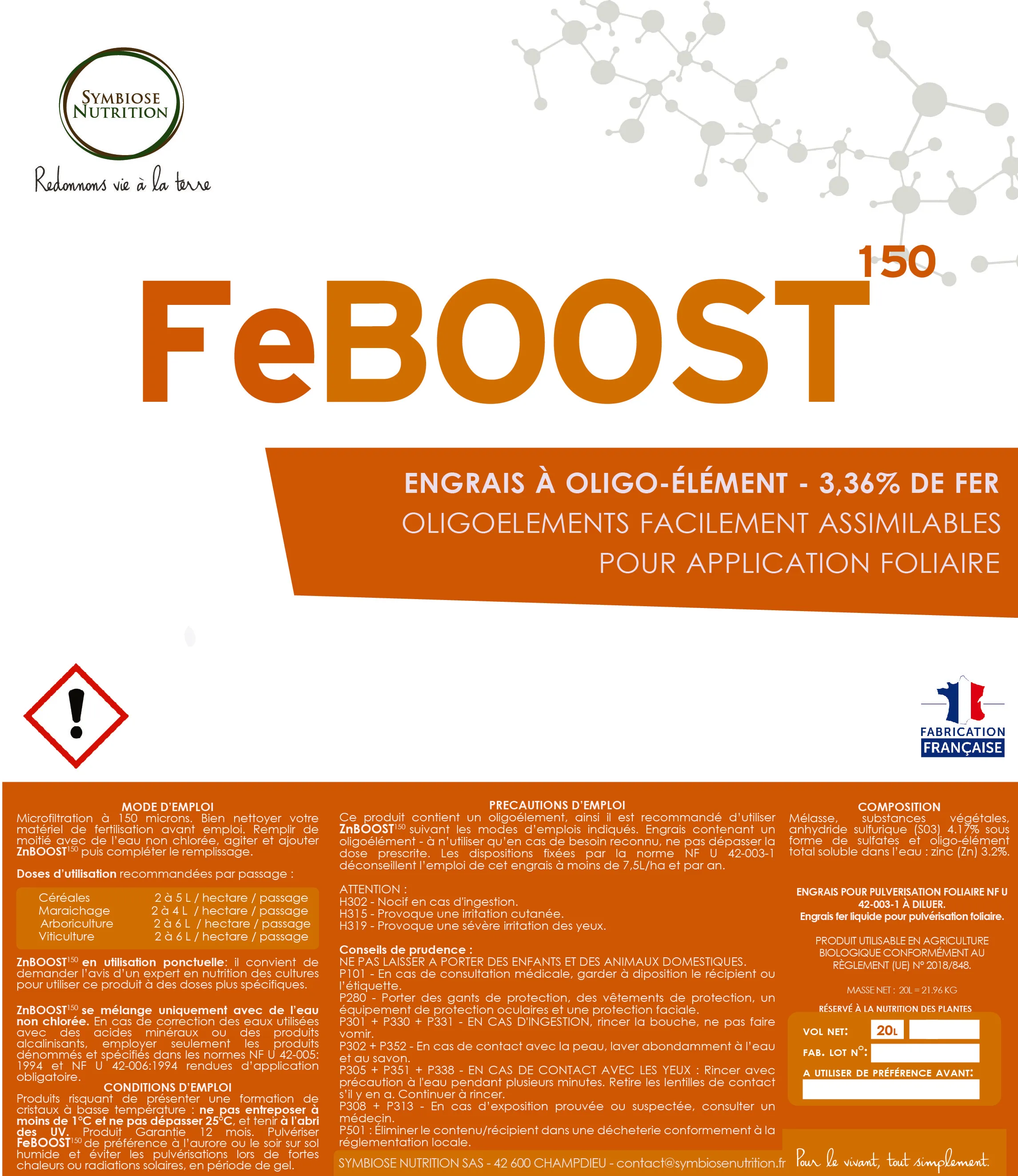 Étiquette de FeBoost